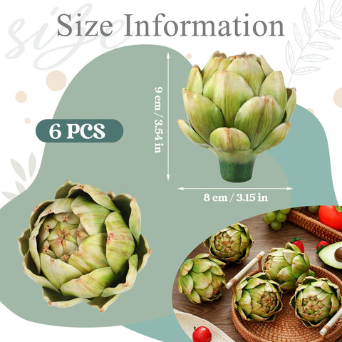 Timgle artificial artichokes in glass bowl add lasting decorative flair