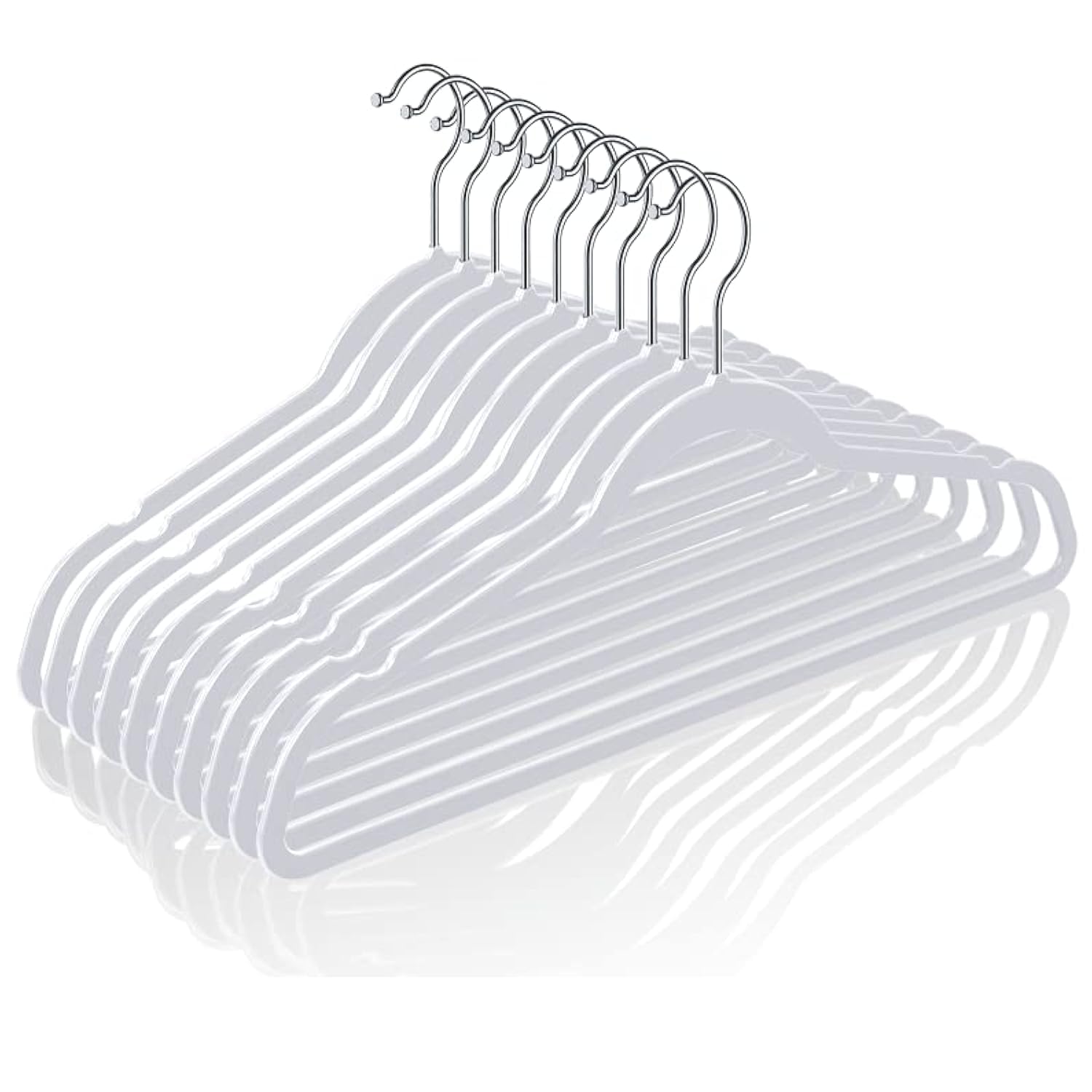 TIMMY 50 pack plastic hangers in grey save closet space with a slim profile