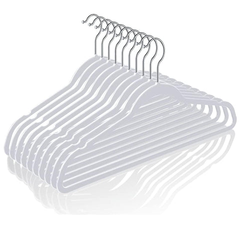 TIMMY 50 pack plastic hangers in grey save closet space with a slim profile