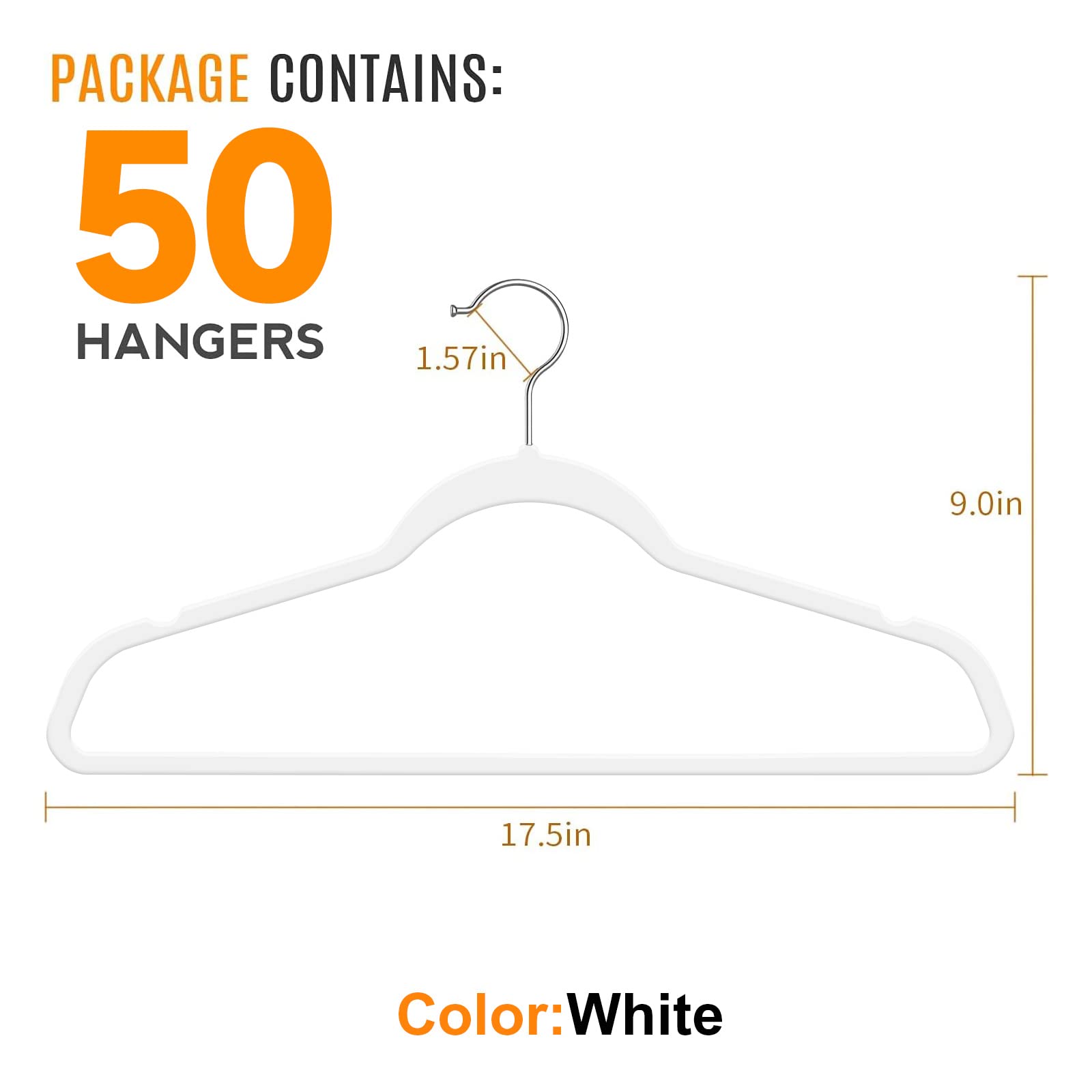 TIMMY 50 plastic hangers featuring non-slip texture secure fabrics.