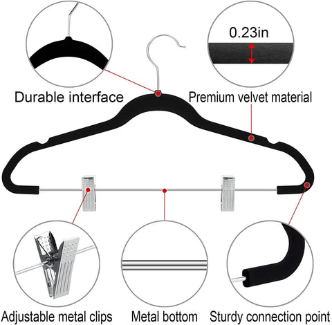TIMMY hanger with 360° rotating clip securing pants and skirts without creases.