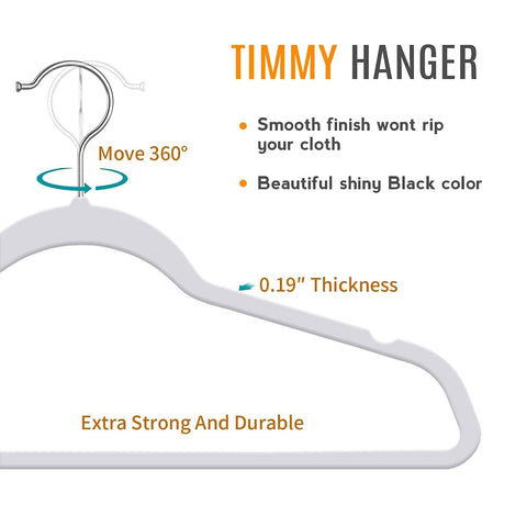 TIMMY heavy-duty ABS hangers in grey supporting heavy garments