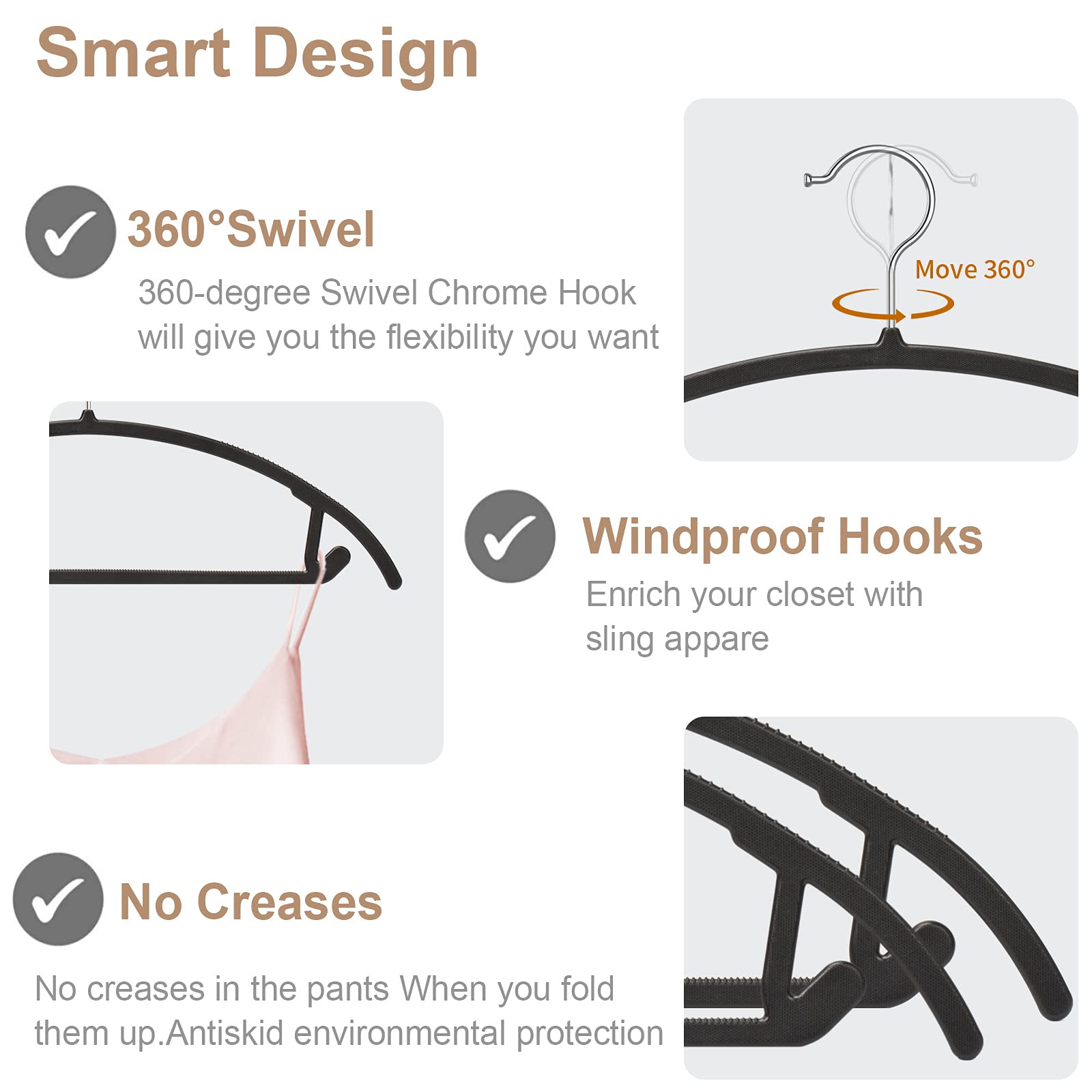 TIMMY heavy-duty plastic hanger supports coats without bending.