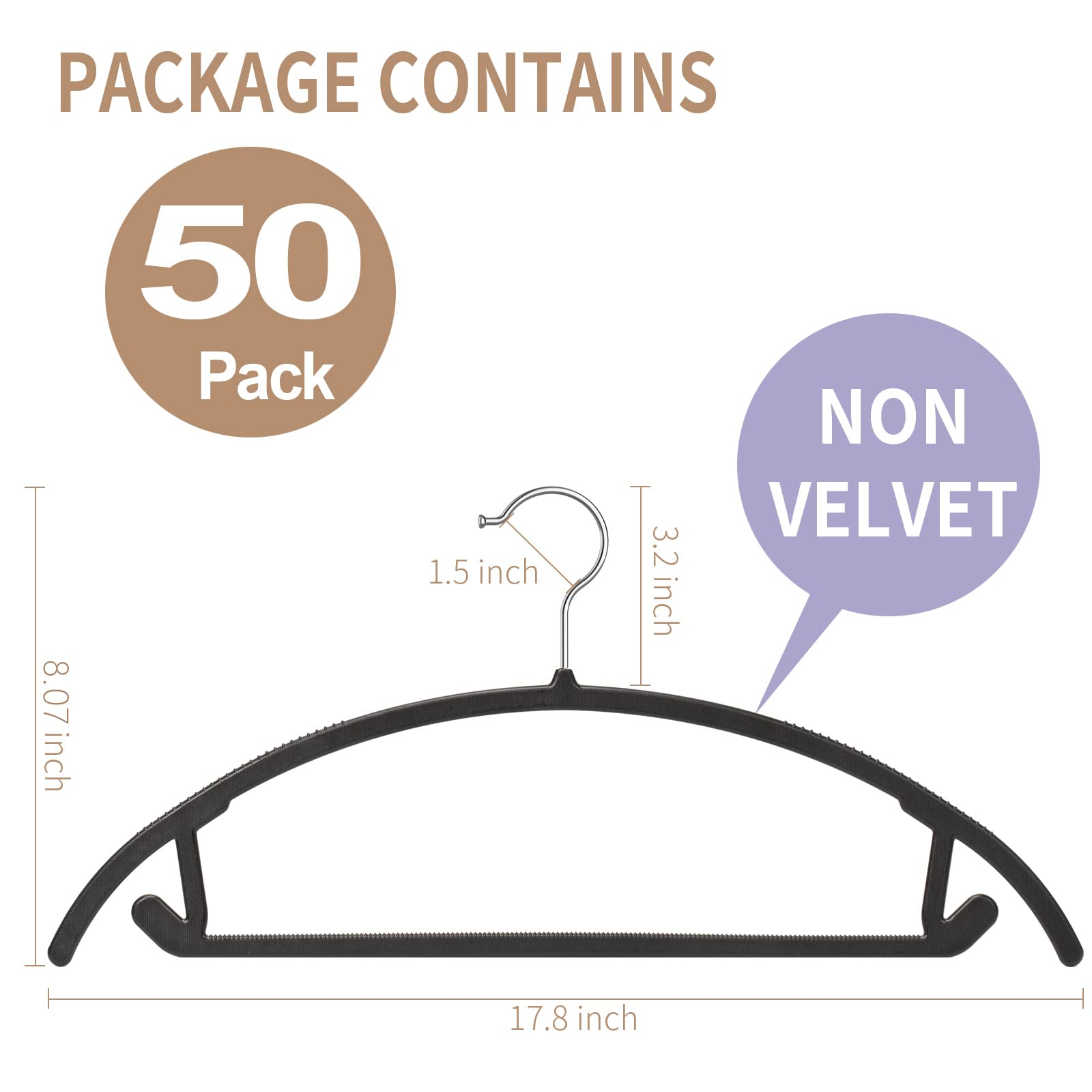 TIMMY non-slip grip keeps slippery fabrics secure on hangers.