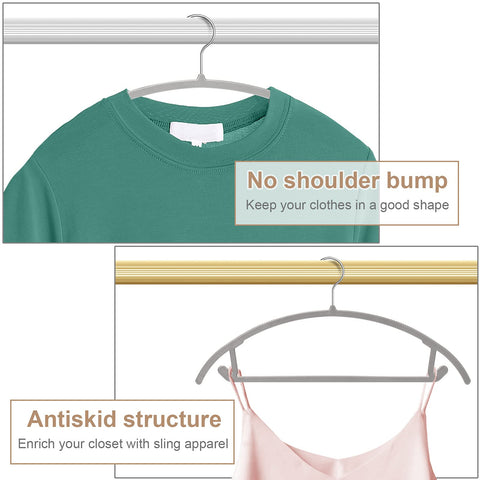 TIMMY hangers displayed on a closet rod showing space-saving organization