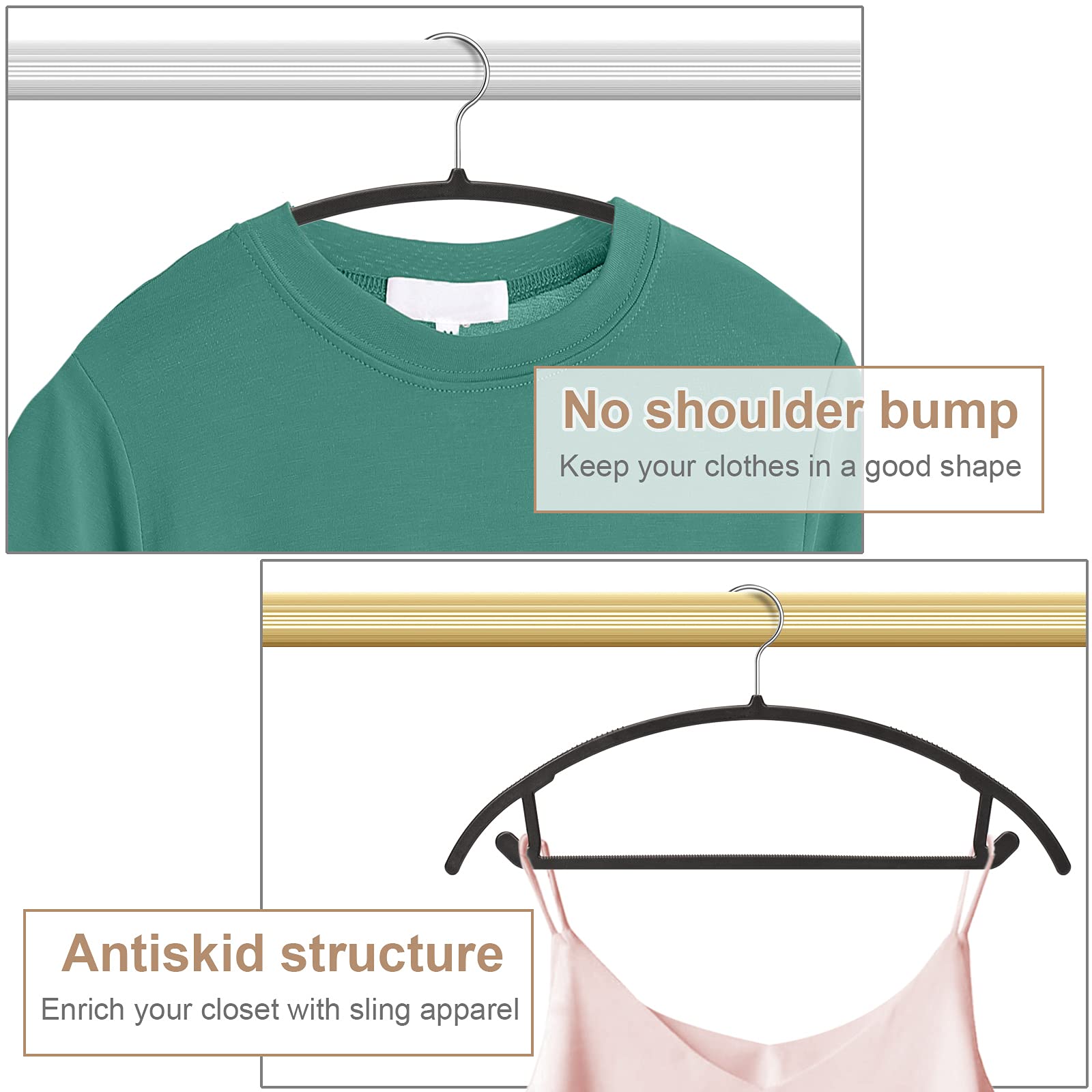 TIMMY universal 17.8 inch hanger fits dresses coats and suits.