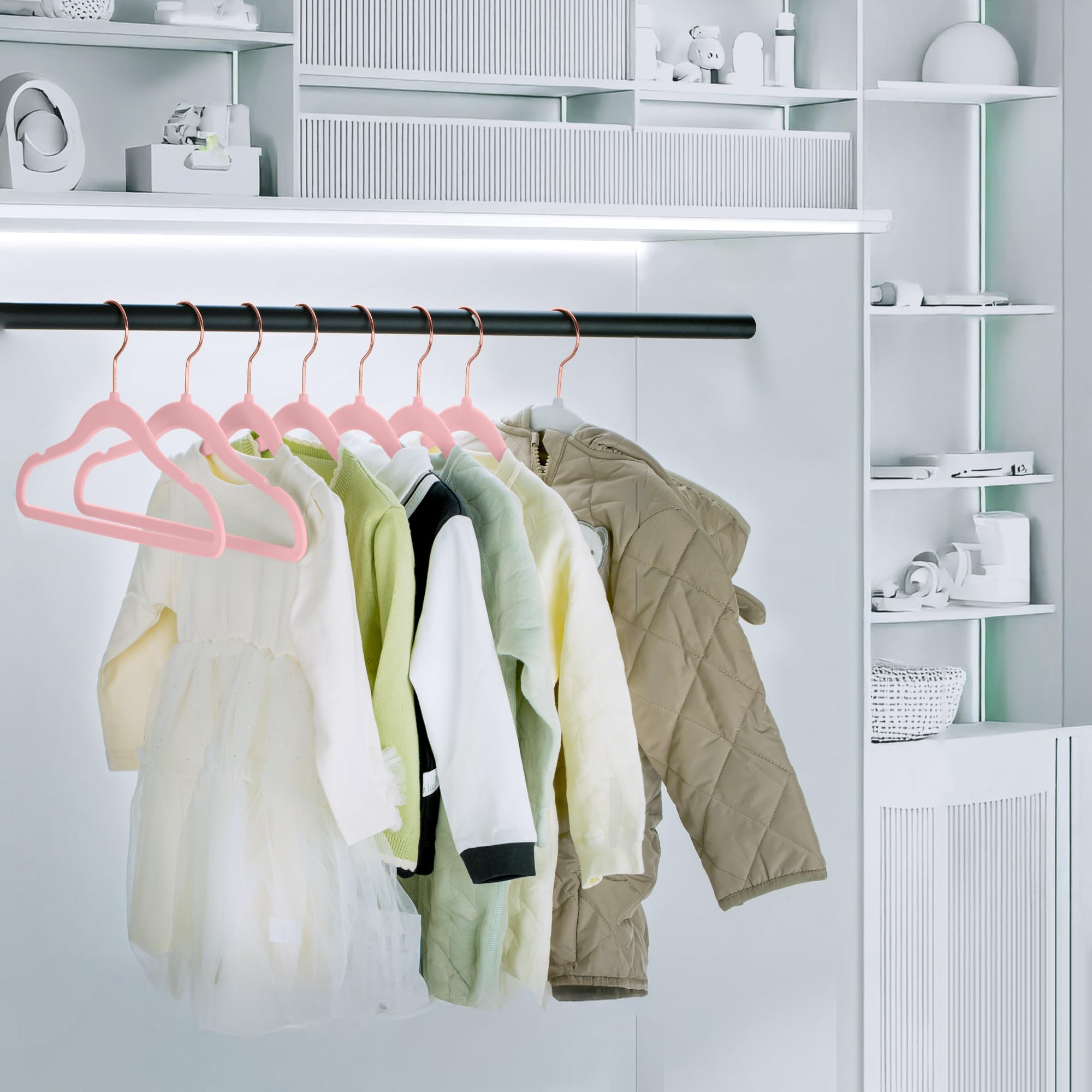TIMMY velvet baby hangers easy hanging for kids and parents.