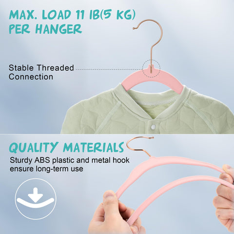 TIMMY velvet baby hangers color variety helps organize outfits by tone.