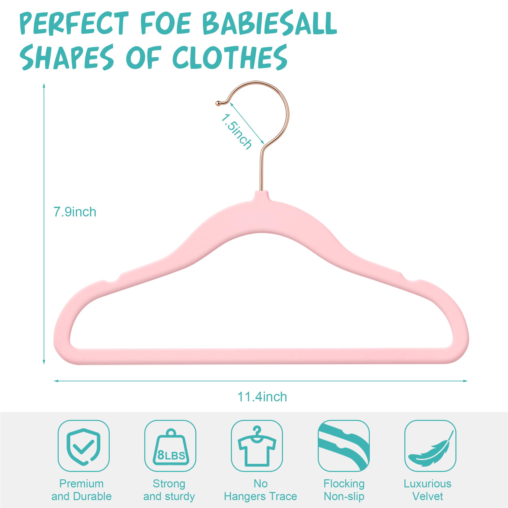 TIMMY velvet baby hangers swivel hooks for easy access in nurseries.