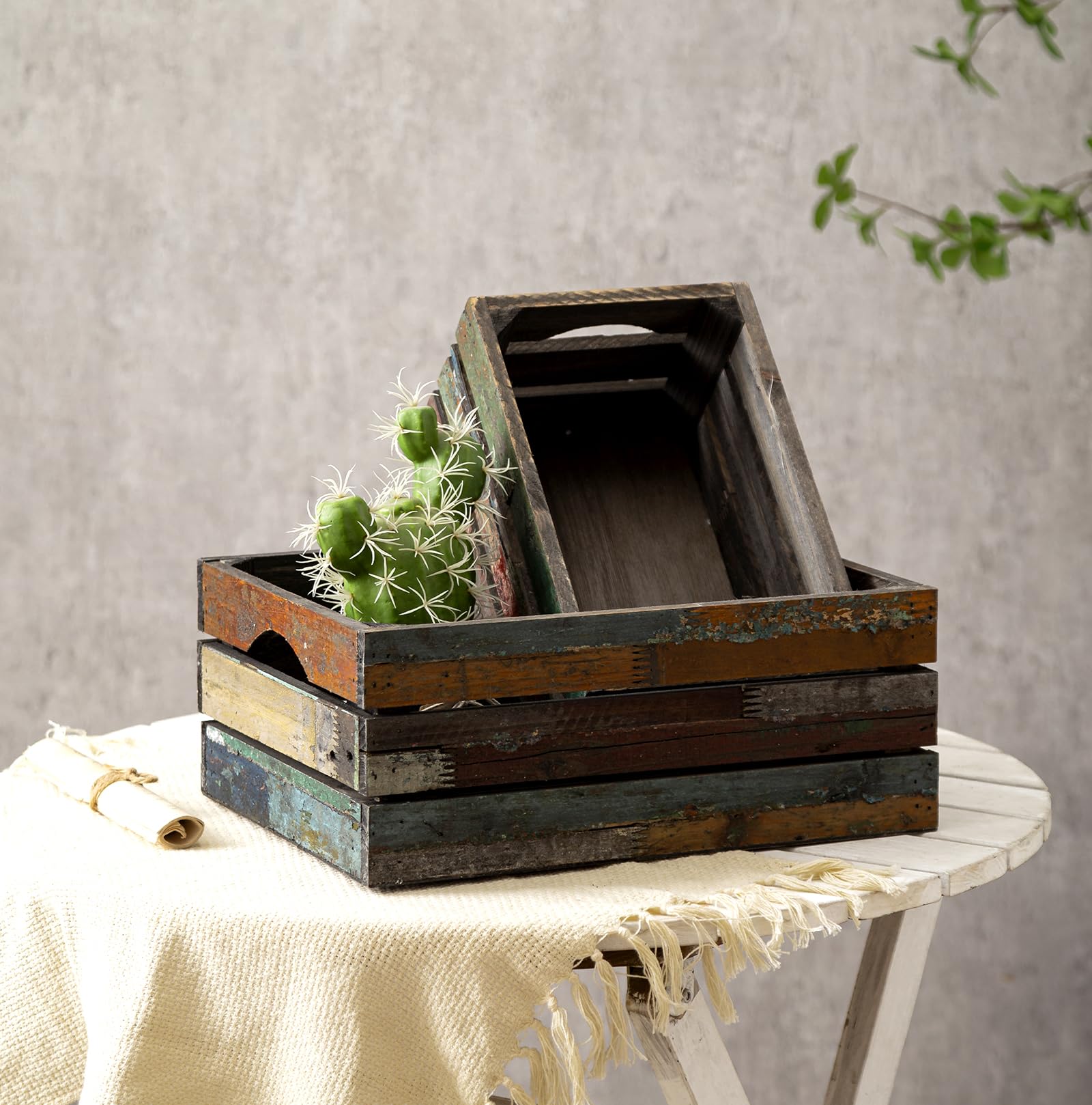 TIMRIS farmhouse decorative wooden boxes provide organized space with vintage charm.
