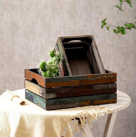 TIMRIS farmhouse decorative wooden boxes provide organized space with vintage charm.