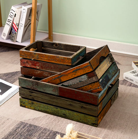 TIMRIS plant-friendly crate for rustic indoor plant display.