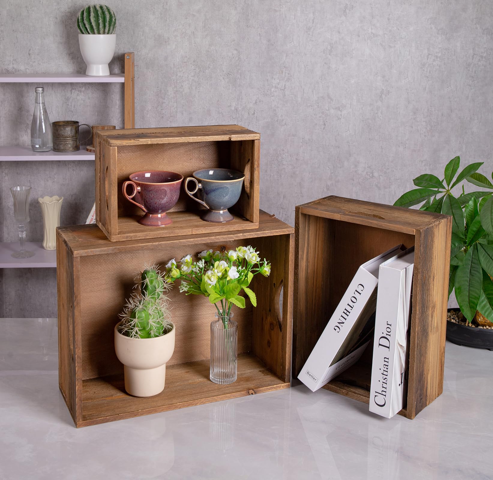 TIMRIS rustic crates closeup woodgrain reveals natural knots and handcrafted character