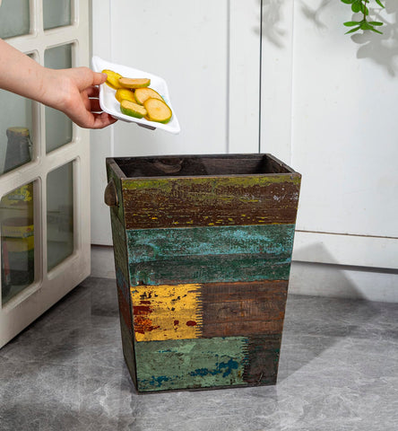 TIMRIS wooden bin styled as planter for decorative touch