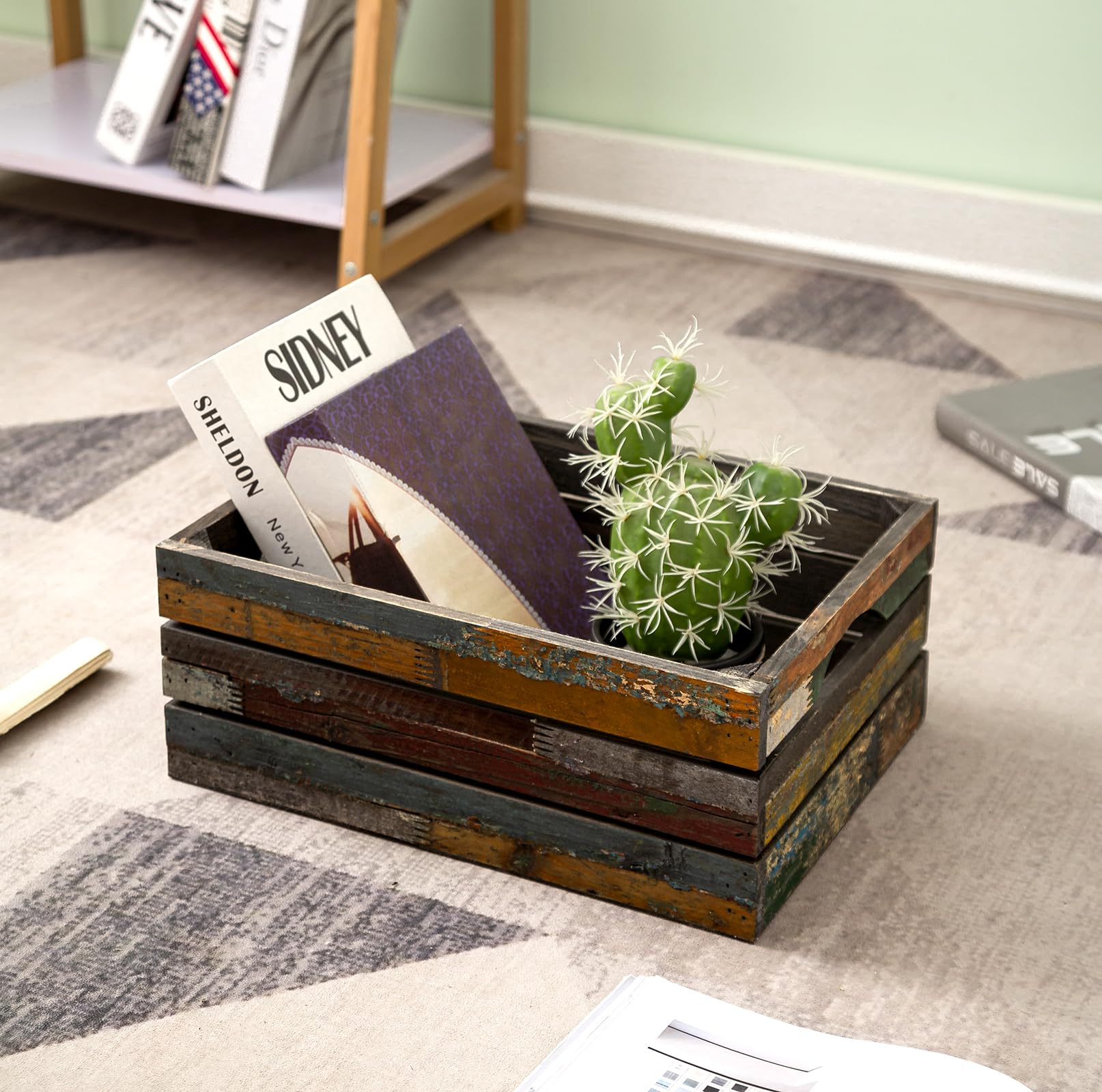 TIMRIS stackable crates save space while keeping essentials accessible.