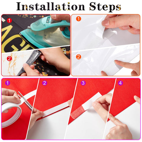 Timtin double-sided tape keeps backdrop secure and hazard-free