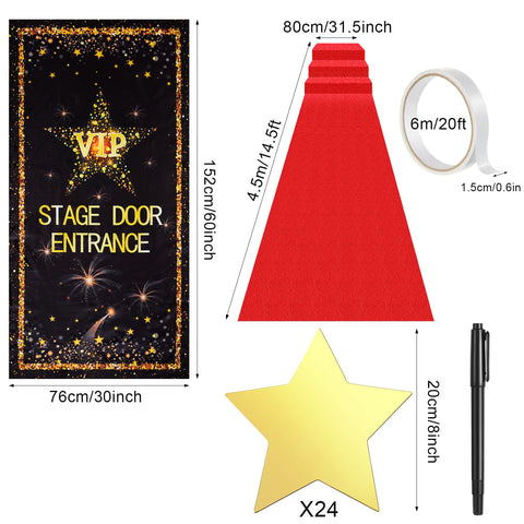 Timtin gold star cutouts for festive wall or ceiling decor.