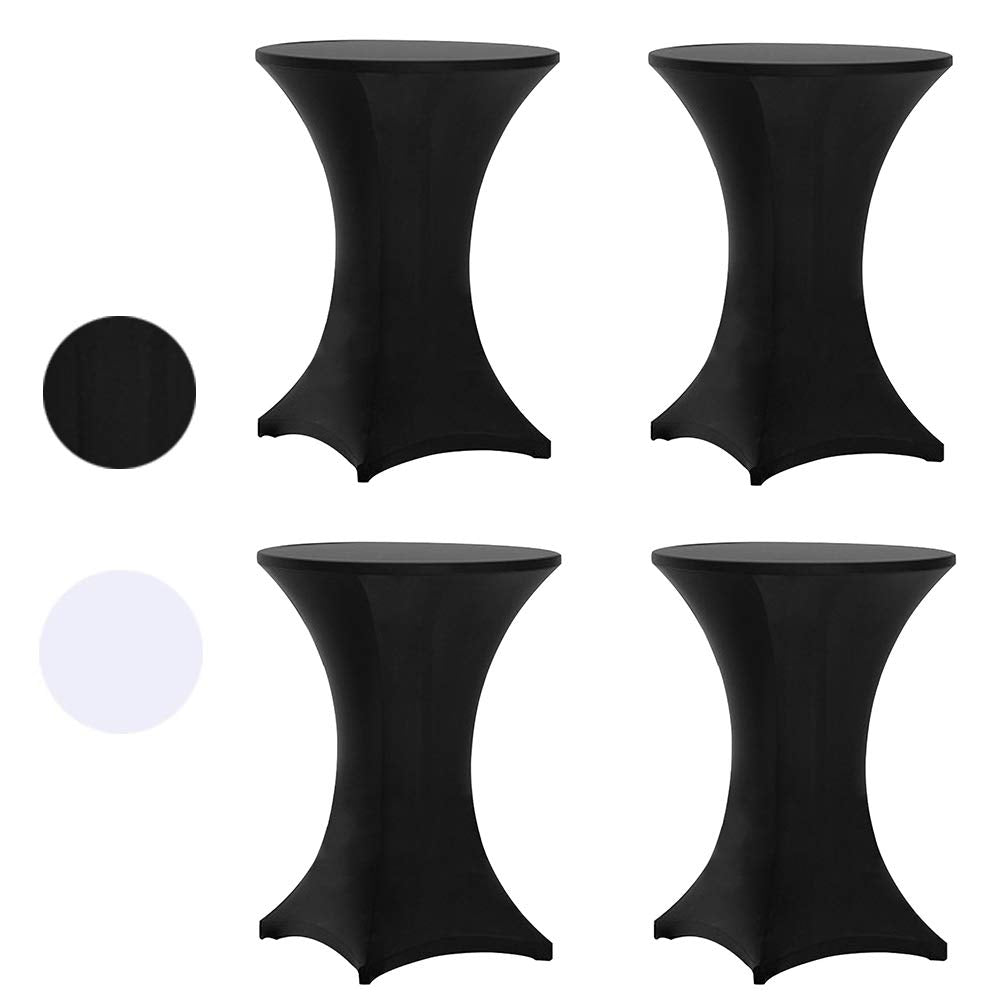 Tina's highboy spandex cover on a 32-inch round table, smooth and tailored