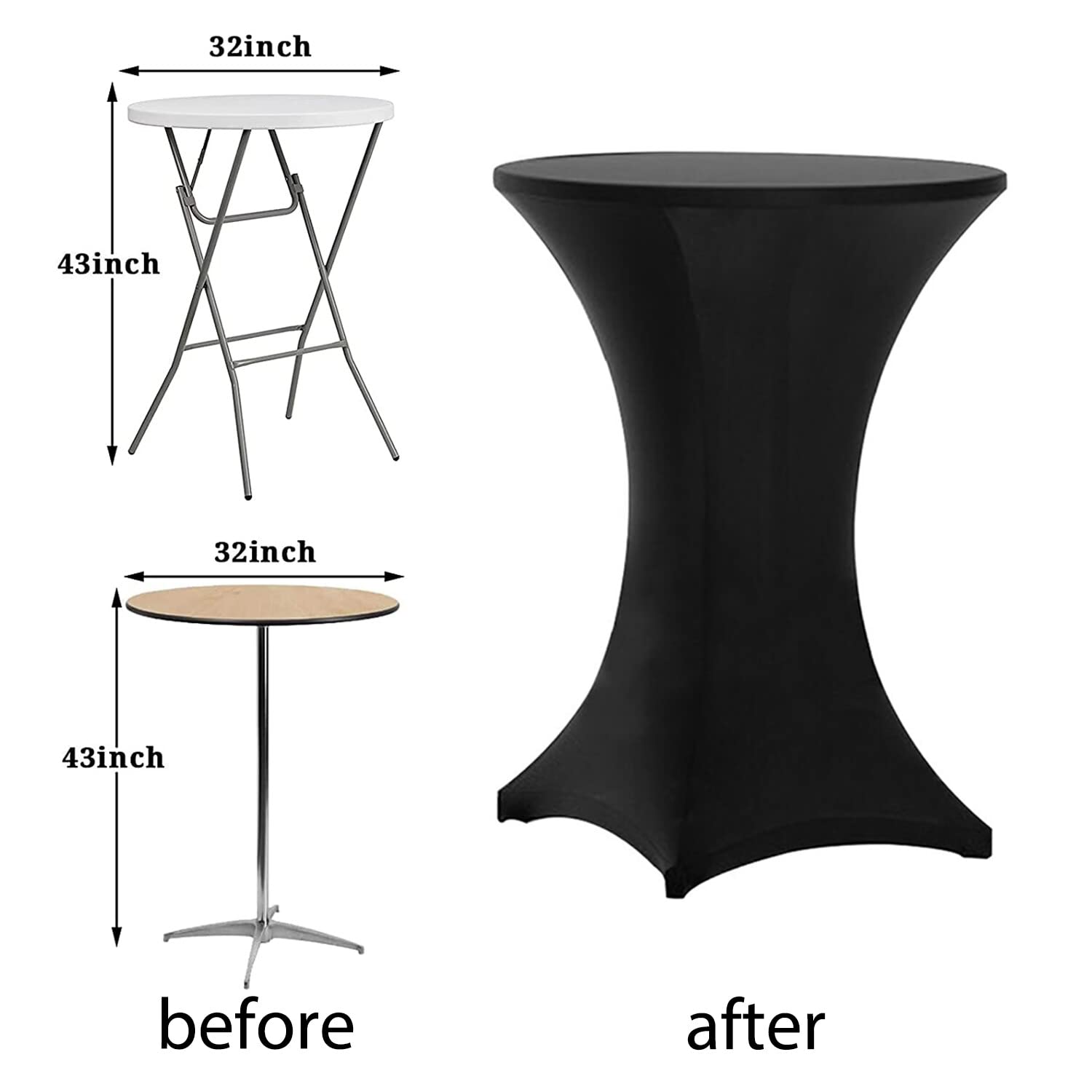 Elegant black Tina's table cover enhances wedding and party aesthetics