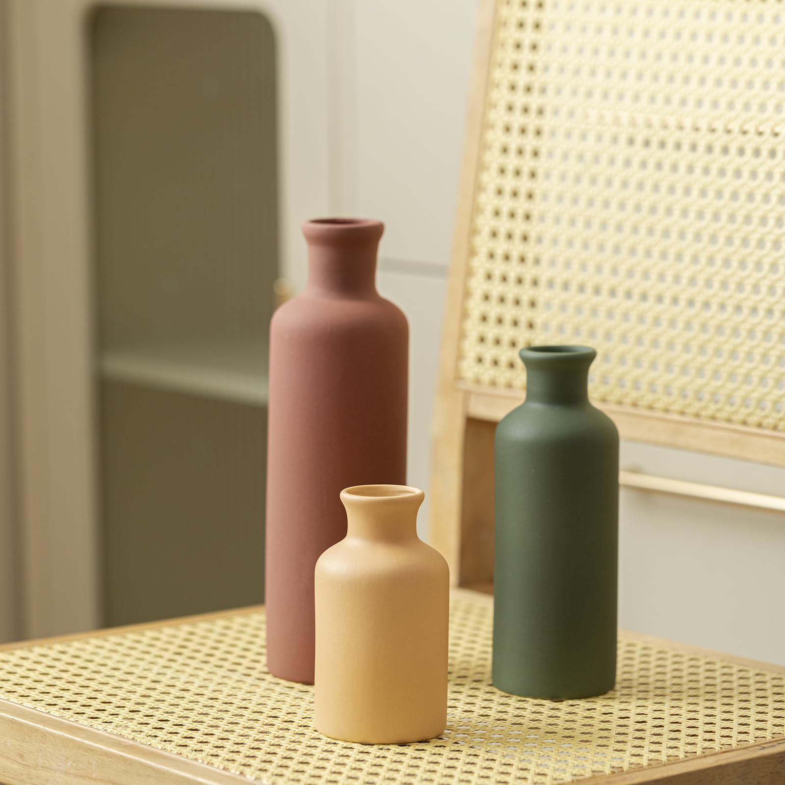 Neutral greens and browns complement many color palettes without overpowering existing decor.