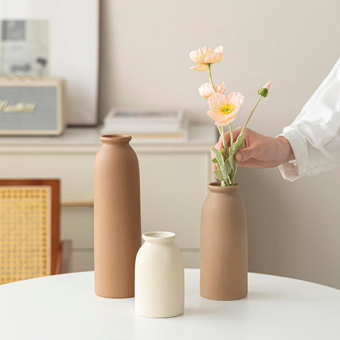TINCTOTNIC medium white vase with handles suits mid-size bouquets and shelves