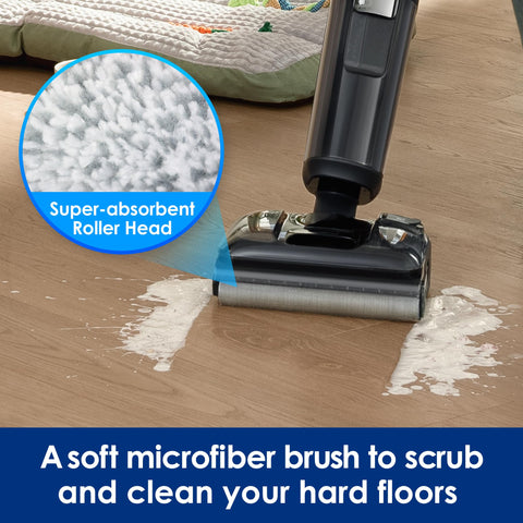 Tineco brush roller pair enables efficient pickup and smooth rolling.