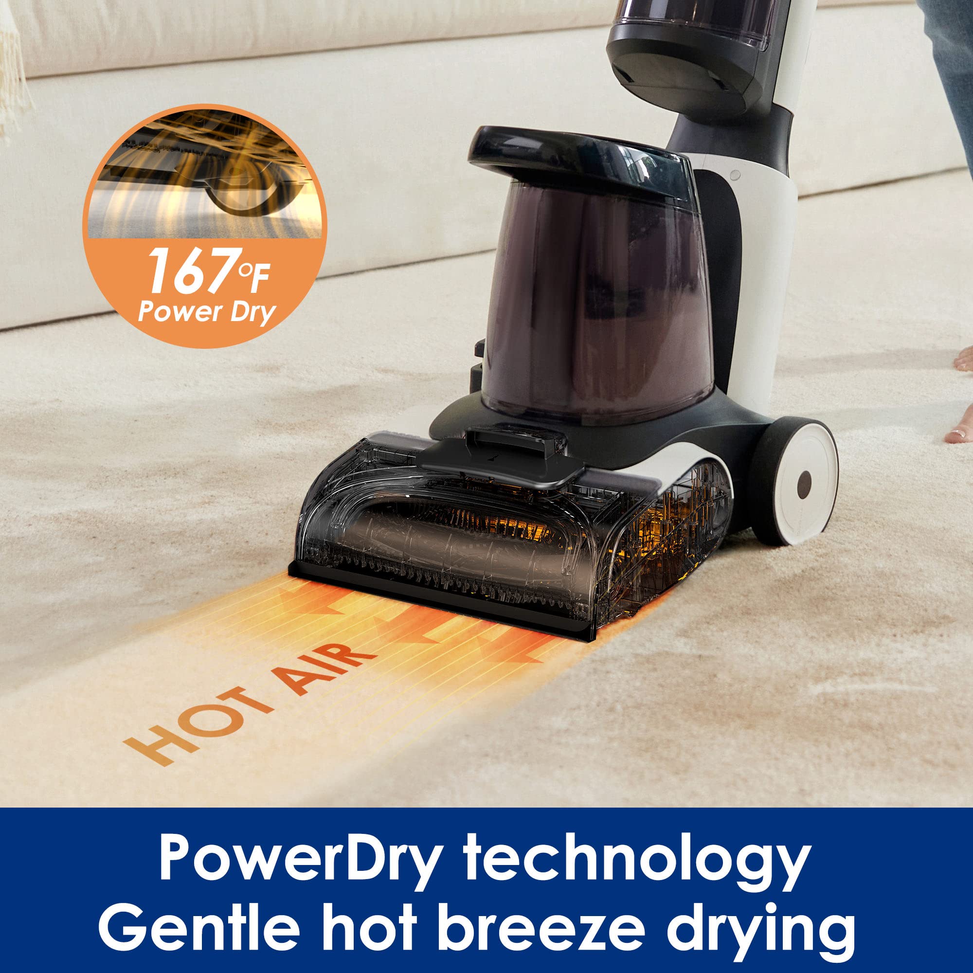 Tineco Carpet One dry-only mode aiding faster carpet drying
