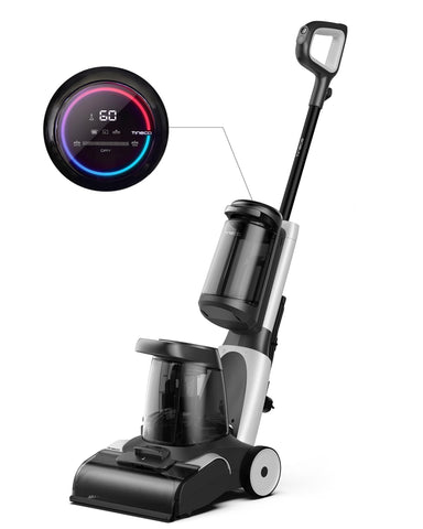 Tineco Carpet One LED display showing real-time cleaning status for precision