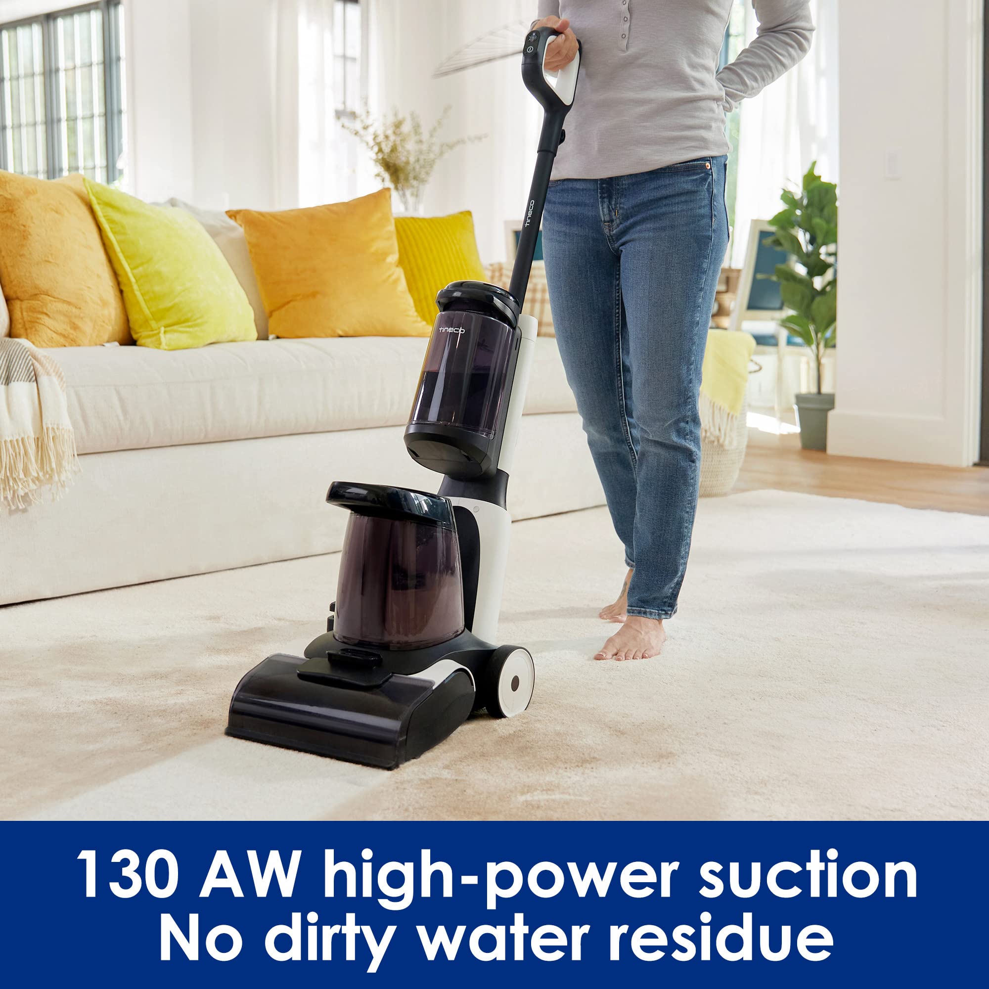 Tineco Carpet One strong suction powering deep carpet extraction