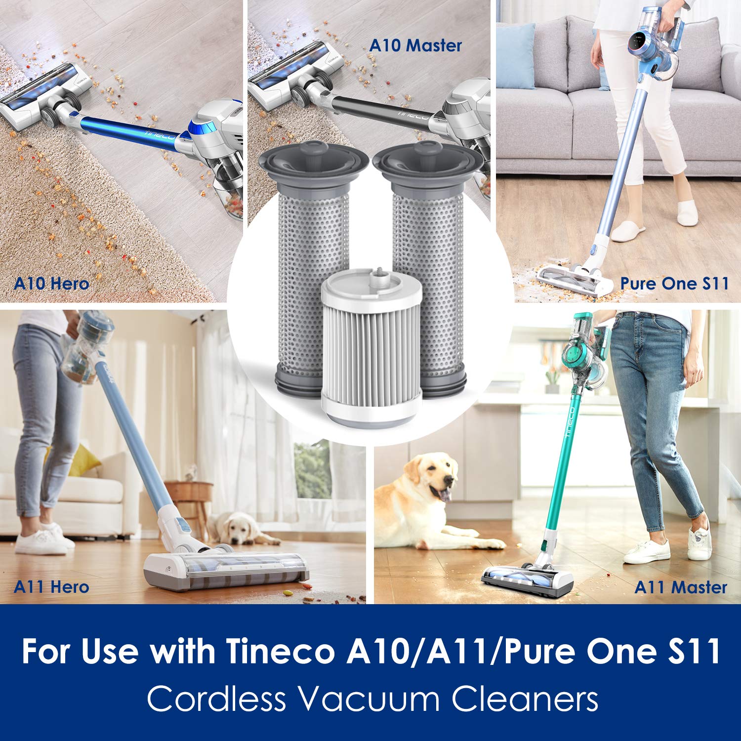 Tineco filter kit installed in vacuum to sustain cleaning efficiency.