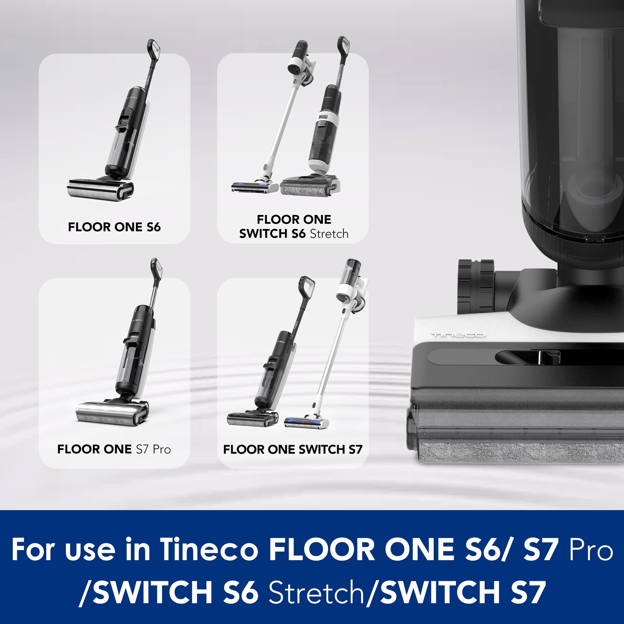 Tineco Floor One S7 Pro brush roller close-up for deep floor cleaning