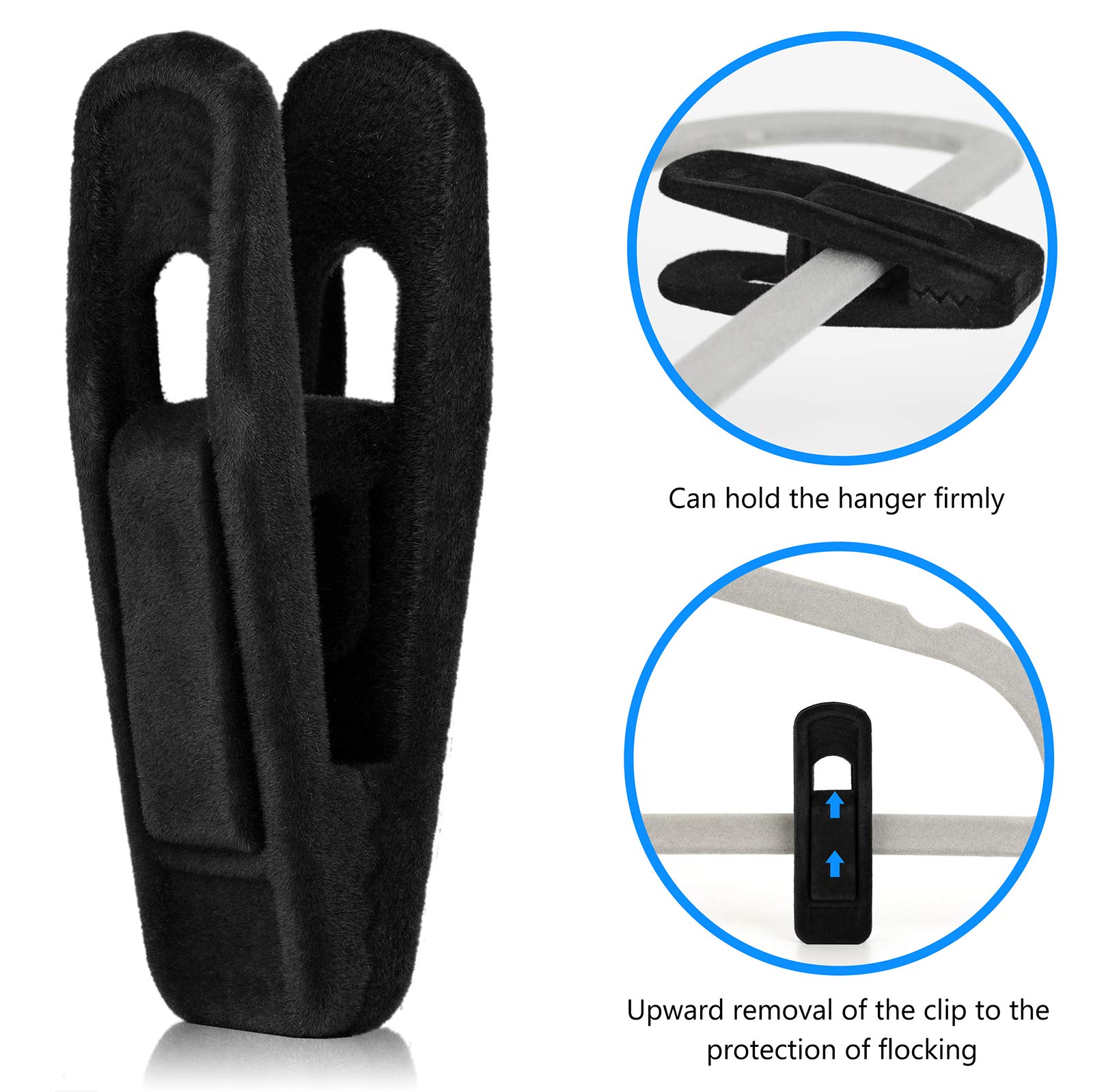 Tinfol velvet clips for pants and skirts keep outfits neatly aligned.