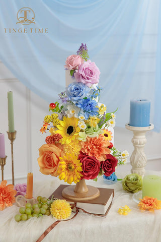 TINGE TIME dahlias and daffodils offer cheerful, year-round decoration