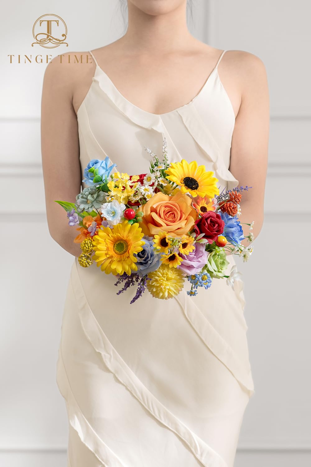 TINGE TIME sunflower and violets bring sunny accents to events