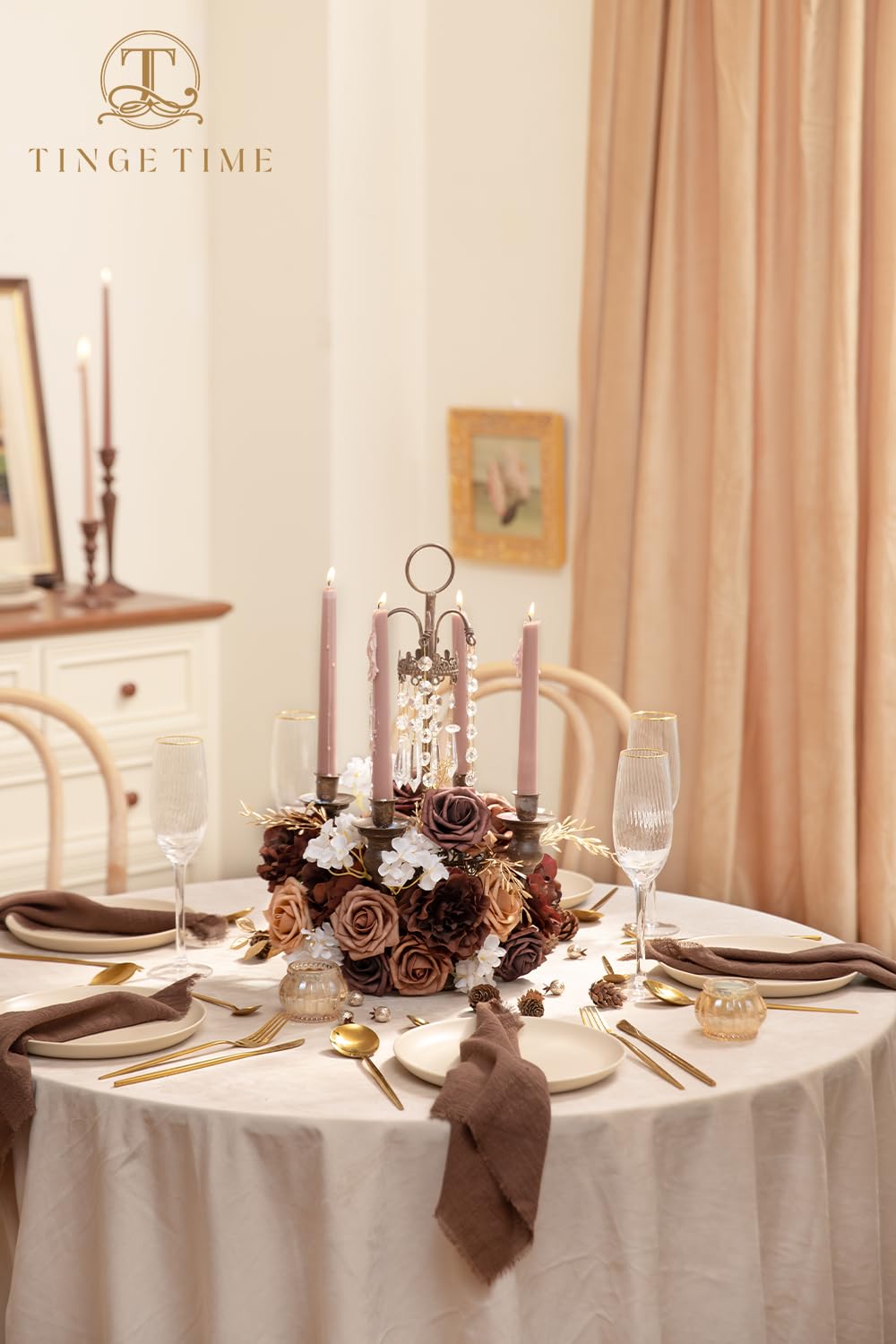TINGE TIME white hydrangeas for airy wedding centerpieces