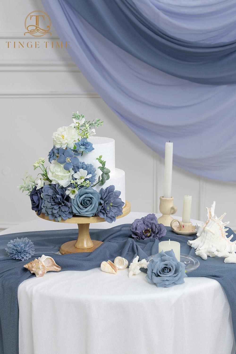 TINGE TIME cherry blossom and camellia; soft blooms add romantic table accents.