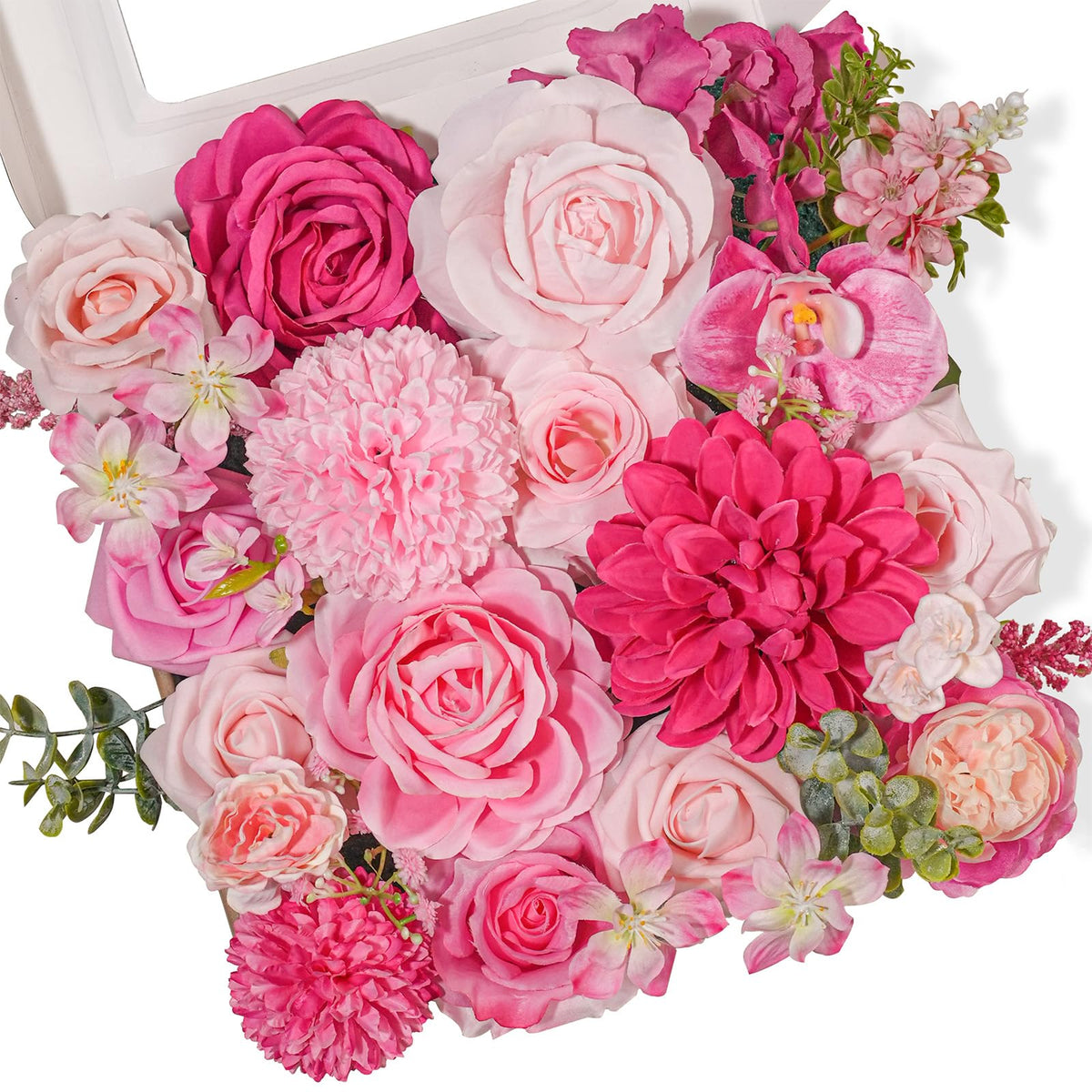 TINGE TIME hot pink rose and dahlia stems for stunning DIY bouquets.