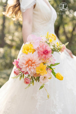 TINGE TIME long-lasting artificial blossoms that stay vibrant with minimal care.