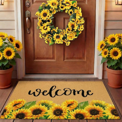 Tingjoo sunflower coir doormat 17x29 traps dirt at the doorstep.