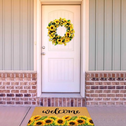 Tingjoo sunflower wreath for front door adds seasonal curb appeal.