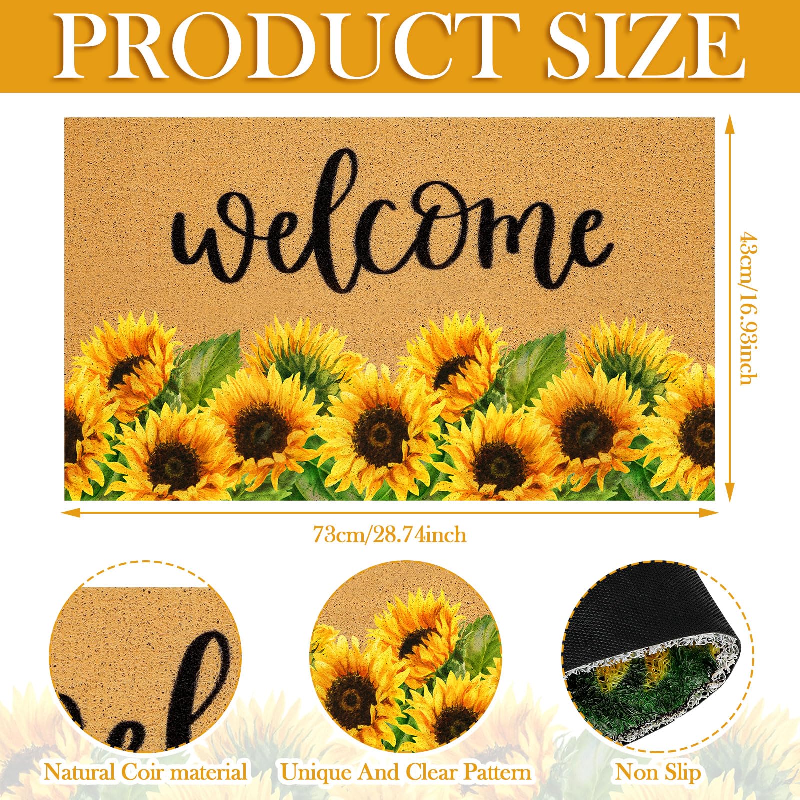 Tingjoo welcome mat 17x29 highlights warm entryway styling.