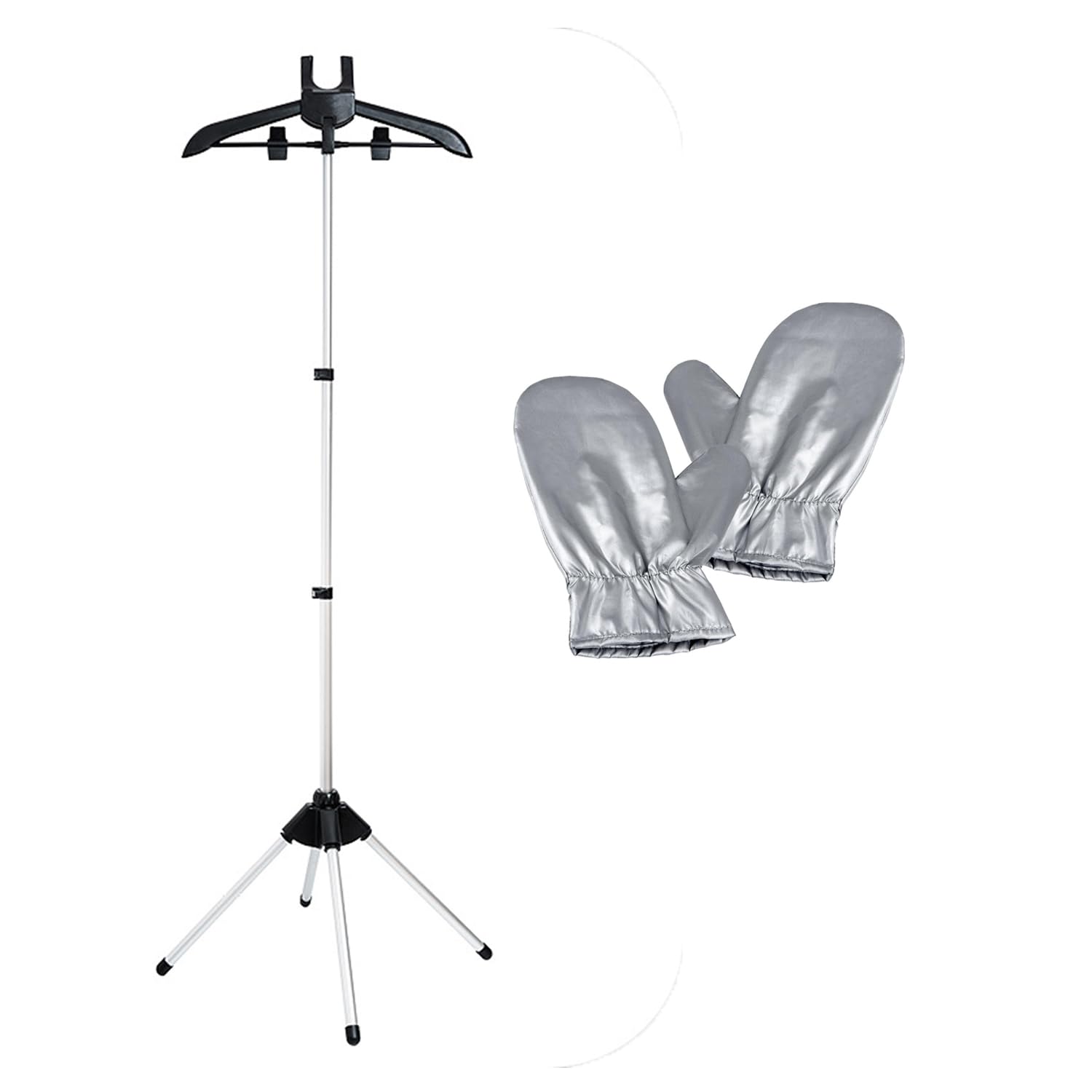 Tingtio clothes steamer stand hanger with adjustable height for easy garment steaming.