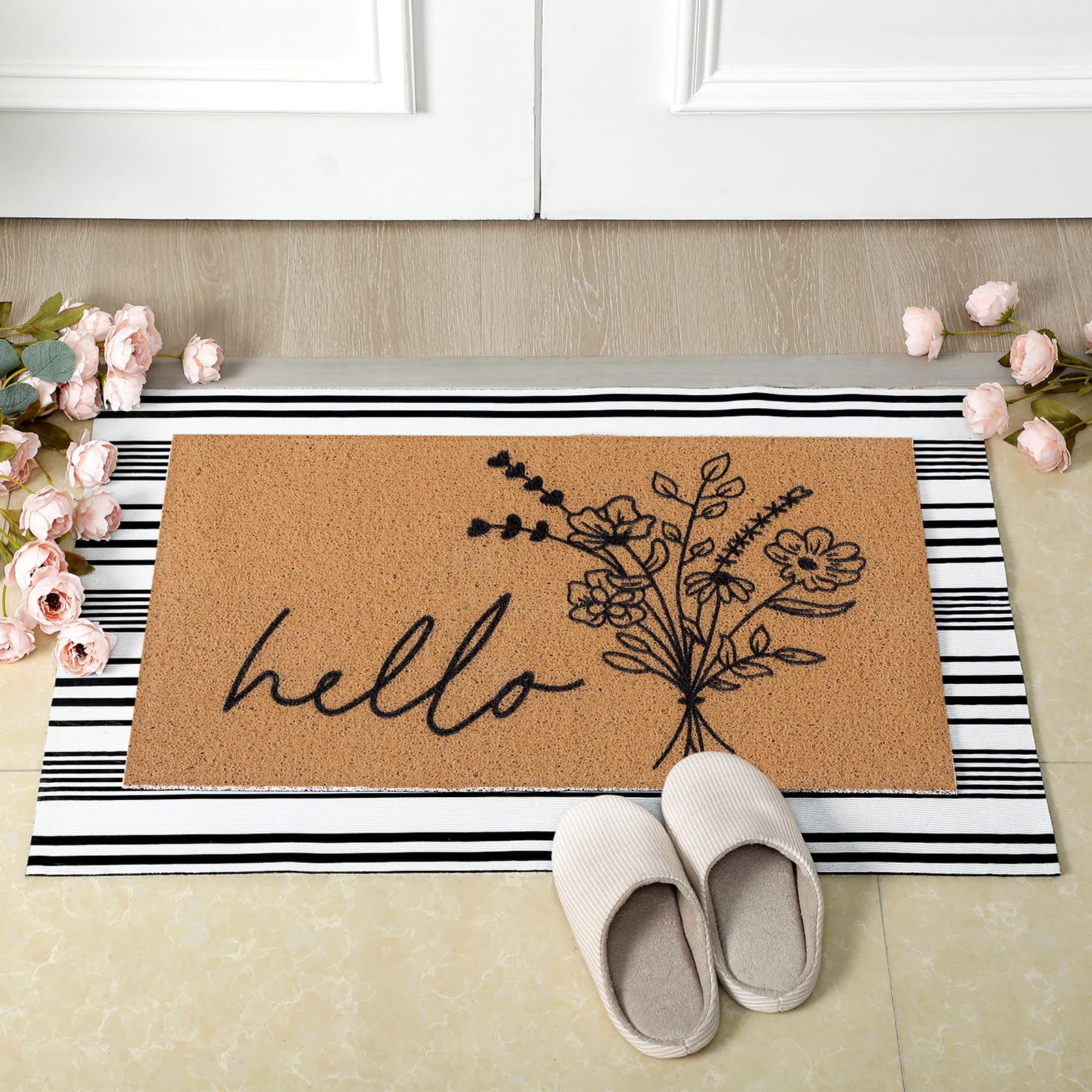 Tinideya Seasonal welcome mat pair offering versatile styling options