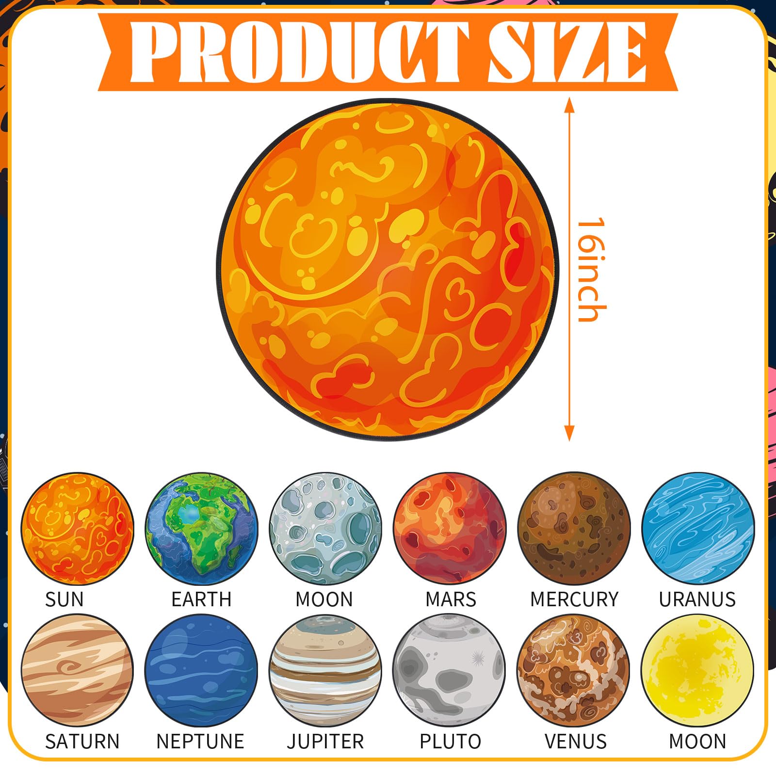 Tinideya space planet classroom rug: kid-friendly design promotes focused learning and play.