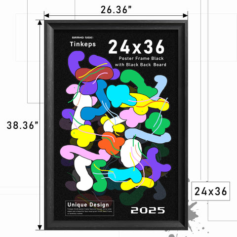 Tinkeps black back board frame provides sturdy support for photos and posters