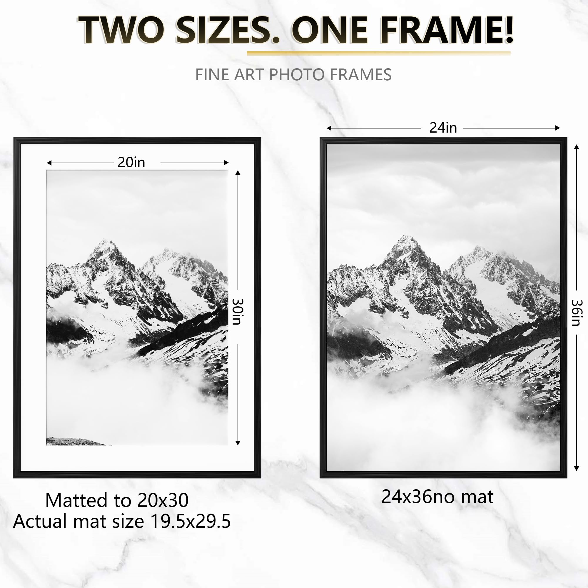 Easy hanging with sawtooth back hook on the Tinkeps frame for portrait or landscape layouts.