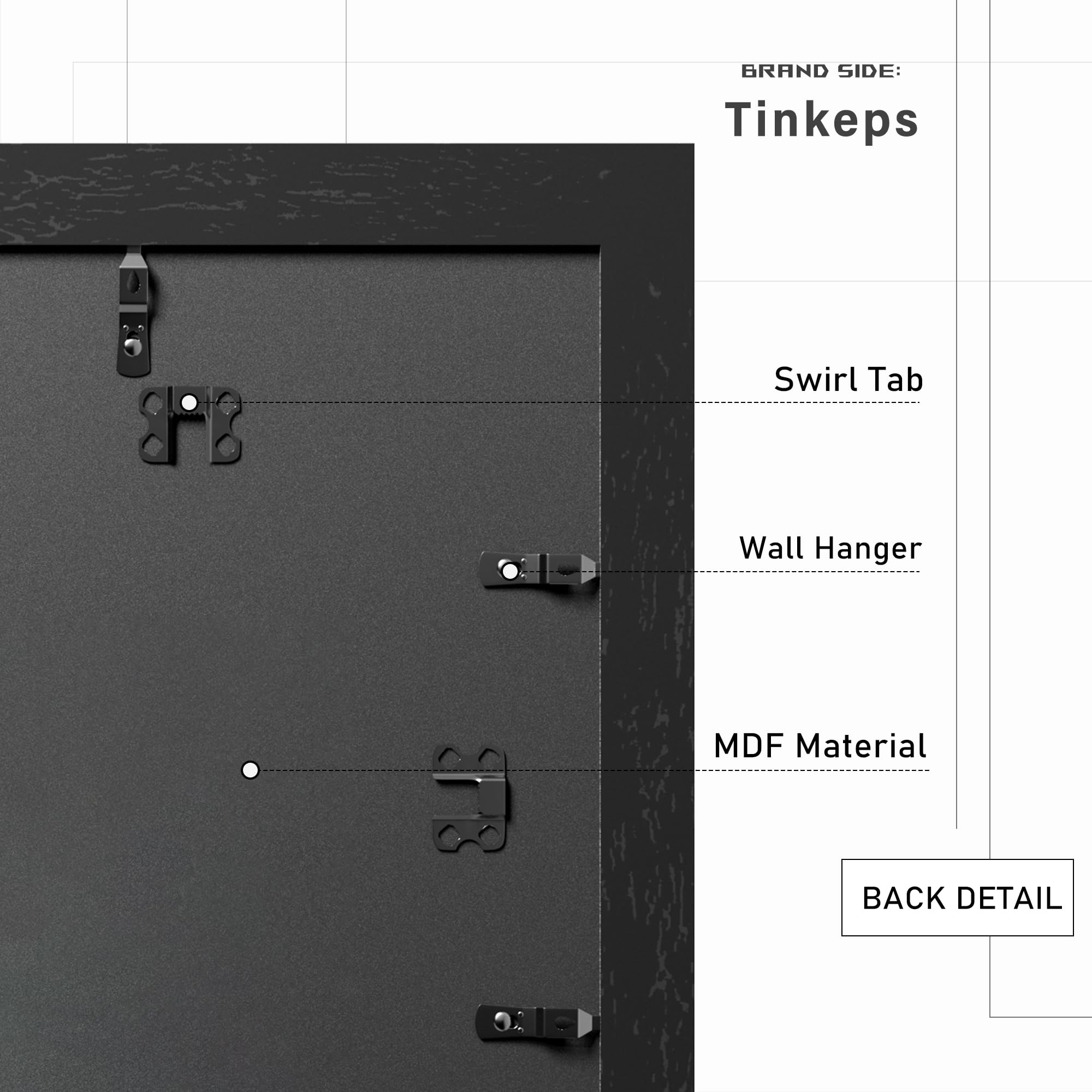 Tinkeps plexiglass front protects art while remaining lightweight