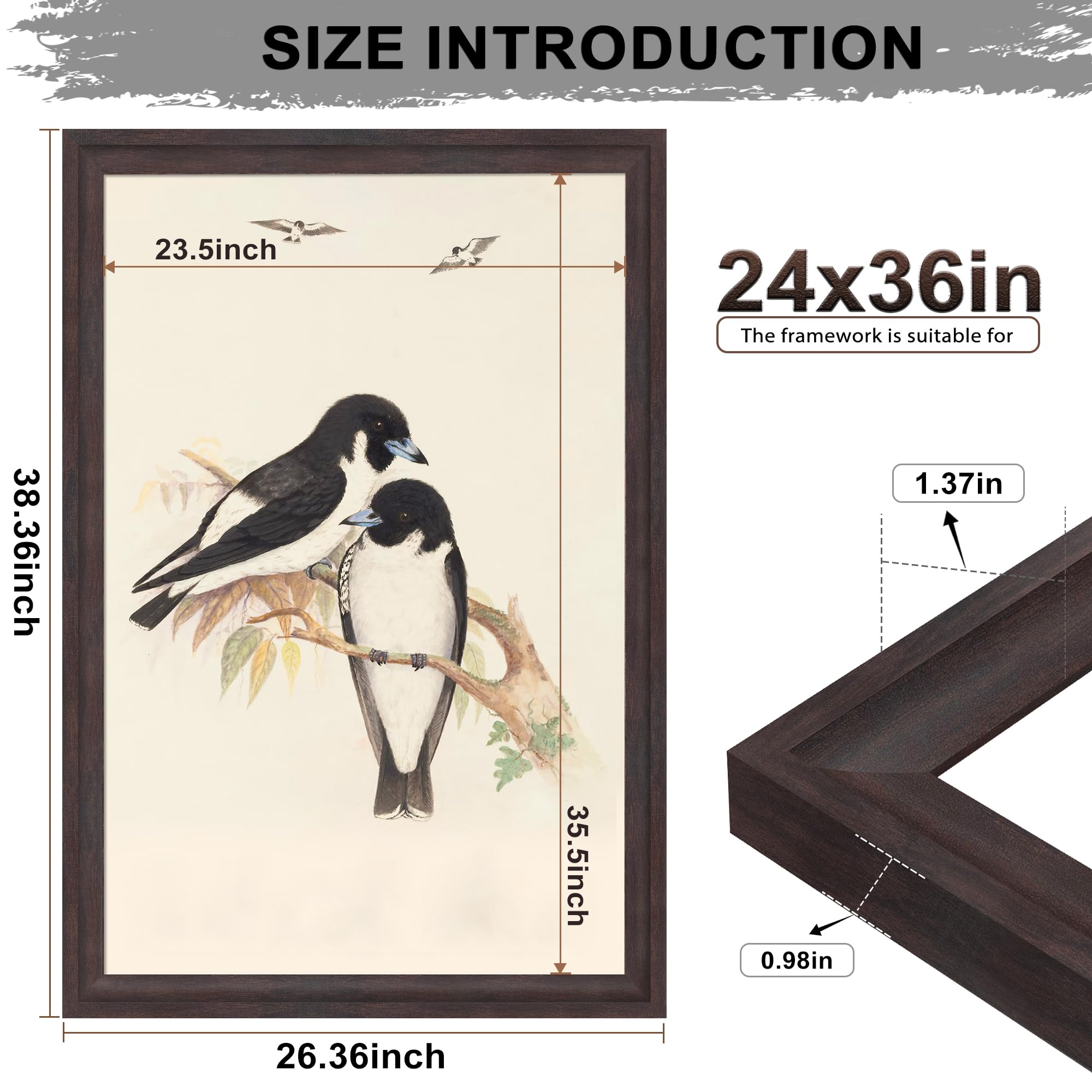 Tinkeps 24x36 frame with plexiglass front keeps prints crisp.