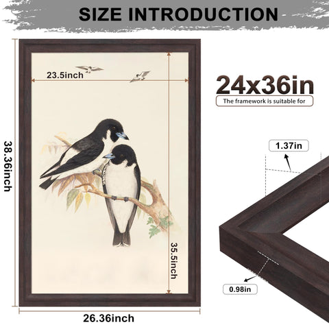 Tinkeps 24x36 frame with plexiglass front keeps prints crisp.