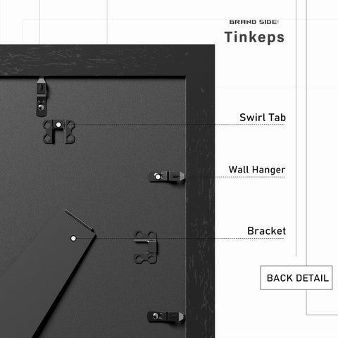 Tinkeps pre-installed hanging hardware enables quick, secure wall mounting